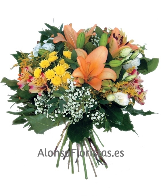 bouquet tonos naranjas