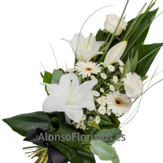 ramo funerario blanco para difuntos