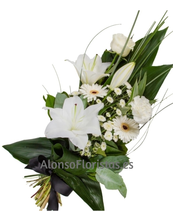 ramo funerario blanco para difuntos